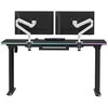 ULTRADESK Biurko dla gracza QUEST, 140x70cm, 72-120cm, juoda-juoda