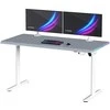 ULTRADESK Biurko dla gracza QUEST, 140x70cm, 72-120cm, balta ir-pilka