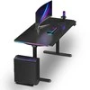 ULTRADESK Biurko dla gracza QUEST, 140x70cm, 72-120cm, juoda-juoda