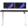 ULTRADESK Biurko dla gracza QUEST, 140x70cm, 72-120cm, baltai-juodas