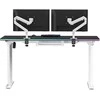 ULTRADESK Biurko dla gracza QUEST, 140x70cm, 72-120cm, baltai-juodas