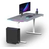 ULTRADESK Biurko dla gracza QUEST, 140x70cm, 72-120cm, balta ir-pilka