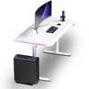 ULTRADESK Biurko dla gracza QUEST, 140x70cm, 72-120cm, balta-balta