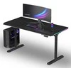 ULTRADESK Biurko dla gracza QUEST, 140x70cm, 72-120cm, juoda-juoda