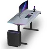 ULTRADESK Biurko dla gracza QUEST, 140x70cm, 72-120cm, juoda-pilka