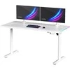 ULTRADESK Biurko dla gracza QUEST, 140x70cm, 72-120cm, balta-balta