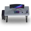 ULTRADESK Biurko dla gracza QUEST, 140x70cm, 72-120cm, juoda-pilka
