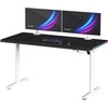 ULTRADESK Biurko dla gracza QUEST, 140x70cm, 72-120cm, baltai-juodas