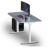 ULTRADESK Biurko dla gracza QUEST, 140x70cm, 72-120cm, balta ir-pilka