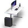ULTRADESK Biurko dla gracza QUEST, 140x70cm, 72-120cm, szaro-balta