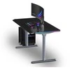 ULTRADESK Biurko dla gracza QUEST, 140x70cm, 72-120cm, szaro-juoda