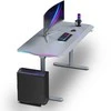 ULTRADESK Biurko dla gracza QUEST, 140x70cm, 72-120cm, pilka-pilka