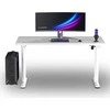 ULTRADESK Biurko dla gracza QUEST, 140x70cm, 72-120cm, balta-balta