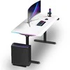 ULTRADESK Biurko dla gracza QUEST, 140x70cm, 72-120cm, juoda-balta