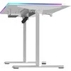 ULTRADESK Biurko dla gracza QUEST, 140x70cm, 72-120cm, balta-balta