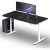 ULTRADESK Biurko dla gracza QUEST, 140x70cm, 72-120cm, baltai-juodas