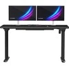 ULTRADESK Biurko dla gracza QUEST, 140x70cm, 72-120cm, juoda-juoda