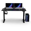 ULTRADESK Biurko dla gracza VORTEX, 140,5x70cm, 72-122cm, juoda