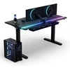 ULTRADESK Biurko dla gracza VORTEX, 140,5x70cm, 72-122cm, juoda