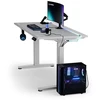 ULTRADESK Biurko dla gracza VORTEX, 140,5x70cm, 72-122cm, balta