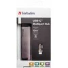 USB (3.1) hub 5-port, 49141, pilka, ilgis przewodu 15cm, Verbatim, adapter USB C na USB C, 1x USB A, HDMI, ETHERNET
