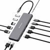 Port USB (3.2) šakotuvas, 13 prievadų, 32153, pilkas, laido ilgis 20 cm, „Verbatim“, 2x USB C, 6x USB A, 2x HDMI