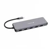 Port USB (3.2) šakotuvas, 13 prievadų, 32153, pilkas, laido ilgis 20 cm, „Verbatim“, 2x USB C, 6x USB A, 2x HDMI