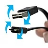 Neutralle USB laidas (2.0), USB A (M) dvipusis - microUSB dvipusis (M), 1m, plokščias, juodas