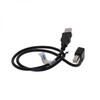 Lama Plus USB kabelis (2.0), USB A M - USB B (M), 2m, pod katem 90&deg;, juoda