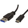 Neutralle USB kabelis (3.1), USB A M - USB C (M), 0.5m, apvalus, juoda, plastikas bag, EOL