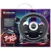Defender TURBO PRO vairas, 10 mygtukų, USB, juodas, su pedalais, PS3, PS4, PC, Xbox One, Xbox Series X/S, Nintendo Switch
