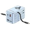 Verbatim kelioninis įkroviklis EU/UK/US GaN 1xUSB-C/1xUSB-A/2xUSB-C PD 70W mėlynos spalvos 30187