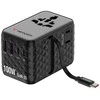 Verbatim kelioninis įkroviklis EU/UK/US GaN 2xUSB-C/2xUSB-A/1xUSB-C PD 100W juodos spalvos 30191