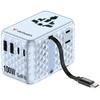 Verbatim, Adapteris kelioninis Charge ,n, Travel GaN III 2x USB-C, 2X USB-A + 1x zintegrowany kabelis USB-C, mėlyna, 100 W