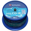 Verbatim CD-R, 43343, AZO Crystal, 50 vnt. pakuotė, 700 MB, 52x, 80 min., 12 cm, nespausdinamas, ašis, duomenų archyvavimui
