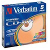 Verbatim CD-RW, 43167, SERL High-Speed Colour, 5-pack, 700MB, 12x, 80min., 12cm, bez możliwości nadruku, slim box, do archiwizacji