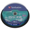 „Verbatim“ DVD-RW diskas, matinės sidabrinės spalvos, 43552, 4,7 GB, 4x, ašies formos, 10 vnt. pakuotė, nespausdinamas, 12 cm, duomenų archyvavimui
