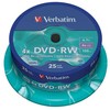 „Verbatim“ DVD-RW, matinės sidabrinės spalvos, 43639, 4,7 GB, 4x, ašies formos, 25 vnt. pakuotė, nespausdinamas, 12 cm, duomenų archyvavimui