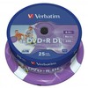 „Verbatim“ DVD+R DL, dvisluoksnis, platus rašalinis spausdinimas, 43667, 8,5 GB, 8x, ašis, 25 vnt. pakuotė, 12 cm, duomenų archyvavimui