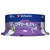 „Verbatim“ DVD+R DL, dvisluoksnis, platus rašalinis spausdinimas, 43667, 8,5 GB, 8x, ašis, 25 vnt. pakuotė, 12 cm, duomenų archyvavimui