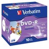 Verbatim DVD+R, Wide Inkjet Printable ID Brand, 43508, 4.7GB, 16x, jewel box, 10-pack, 12cm, do archiwizacji danych