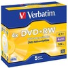 „Verbatim“ DVD+RW, matinės sidabrinės spalvos, 43229, 4,7 GB, 4x, „jewel box“, 5 vnt. pakuotė, nespausdinamas, 12 cm, duomenų archyvavimui