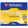 „Verbatim“ DVD+RW, matinės sidabrinės spalvos, 43229, 4,7 GB, 4x, „jewel box“, 5 vnt. pakuotė, nespausdinamas, 12 cm, duomenų archyvavimui