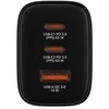 Verbatim Essentials, Įkroviklis jungiama į tinklą GaN USB-A QC 3.0, 2 USB-C PD 3.0, juoda, 65W, wtyczki EU/UK/US/AUS