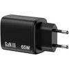 Verbatim Essentials, Įkroviklis jungiama į tinklą GaN USB-A QC 3.0, 2 USB-C PD 3.0, juoda, 65W, wtyczki EU/UK/US/AUS