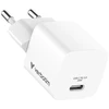 Verbatim, Įkroviklis Mini GaN 1 x USB-C, balta, 20 W, do użytku w pomieszczeniach