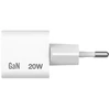 Verbatim, Įkroviklis Mini GaN su kablem 1 x USB-C, balta, 20 W, Power Delivery 3.0