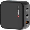 Verbatim, Mini kroviklis GaN su wyświetlaczem i kablem 2 x USB-C / 1 x USB-A, pilka, 65W, Wymienne wtyczki EU, UK, USA