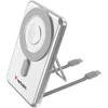 „Verbatim Charge ‘n’ Go 2C“ magnetinė belaidė išorinė baterija su stovu, 5000 mAh, 2 × USB-C, Sidabrinis