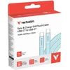 Kabelis Verbatim Sync & Charge SoftTouch USB-C į USB-C 100W PD3.0 120cm žydros spalvos 30276